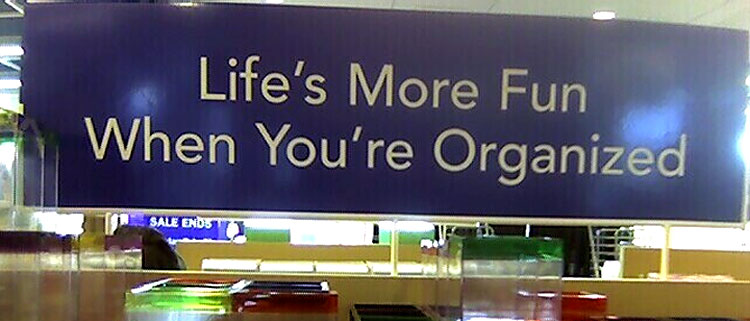 organized in writing